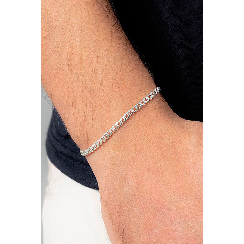 Ventino Silver 4mm Gurmet 925 Ayar Gümüş Erkek Zincir Bileklik Veb-5018 21 cm Beden Gümüş Bilezik Fiyatı