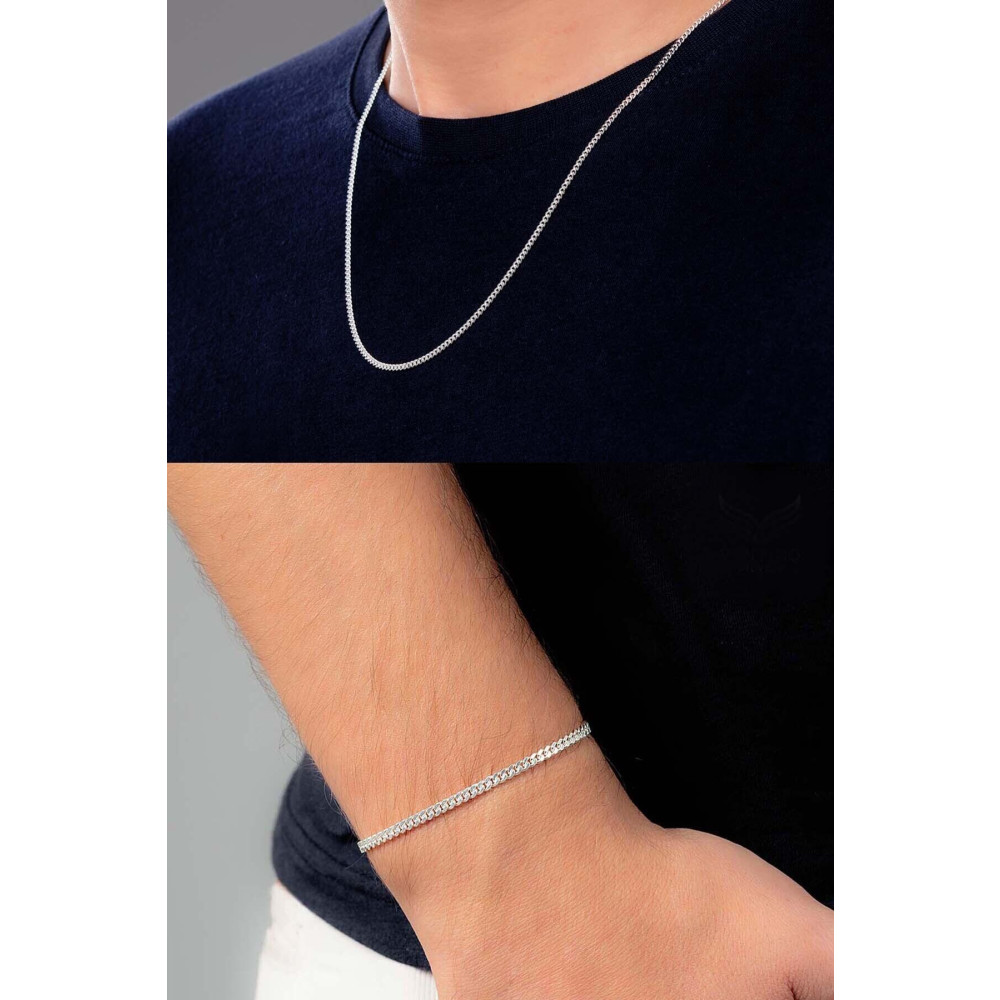 Ventino Silver 925 Ayar Gümüş Gurmet Zincir Kolye Bileklik Set Ves850555 55 cm Beden Gümüş Kolye Fiyatı