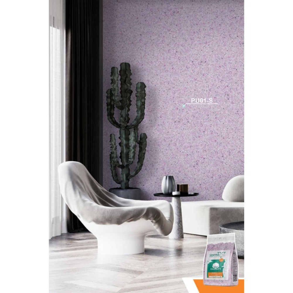 Ventrawall - Ipek Sıva | Canlı Sıva | Isı Ve Ses Yalıtımlı Sıva | %100 Pamuk | Lila |PU01 - 1,5 Kg |5m² İç Cephe Duvar Boyası Fiyatı