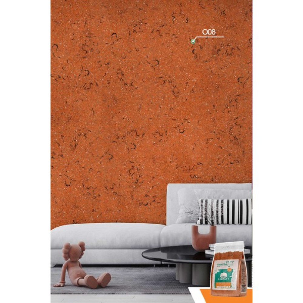 Ventrawall - Ipek Sıva | Canlı Sıva | Isı Ve Ses Yalıtımlı Sıva |%100 Pamuk | Turuncu | O08-1,5 kg | 5m² İç Cephe Duvar Boyası Fiyatı