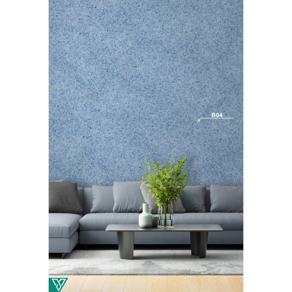 Ventrawall - Isı Ve Ses Yalıtımlı Sürülen Duvar Kağıdı | Kendinden Yapışkanlı | Mavi | B04 - 5 kg| 16,5m² - 5 kg İç Cephe Duvar Boyası Fiyatı