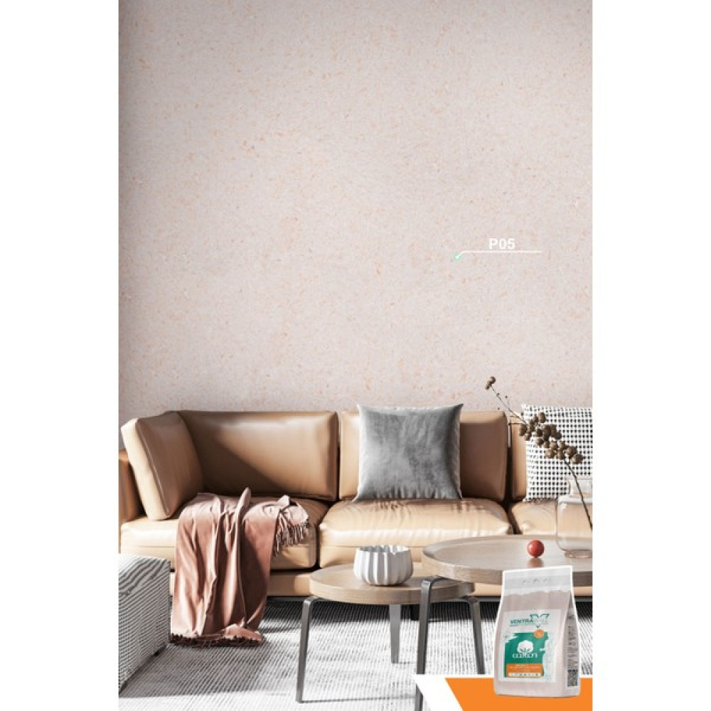 Ventrawall - Isı Ve Ses Yalıtımlı Sürülen Duvar Kağıdı| Kendinden Yapışkanlı | Pembe | P05- 1,5 Kg | 5m² İç Cephe Duvar Boyası Fiyatı