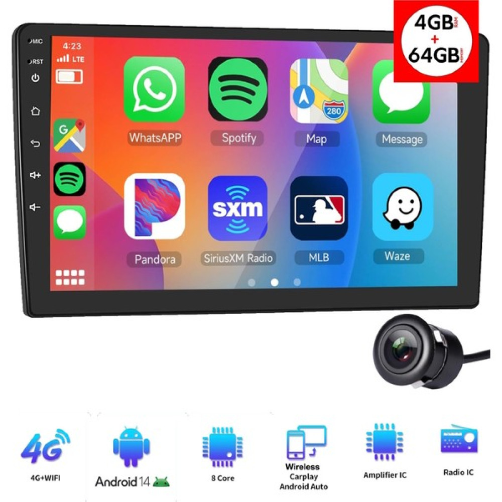 Ventus MP1000A Araç Multimedya Sistem 10" Ekran 4gb Ram 64GB Hafıza Android 14 Bluetooh 4g Gps USB Carplay + Geri Görüş Kamera Oto Görüntü Sistemleri Fiyatı