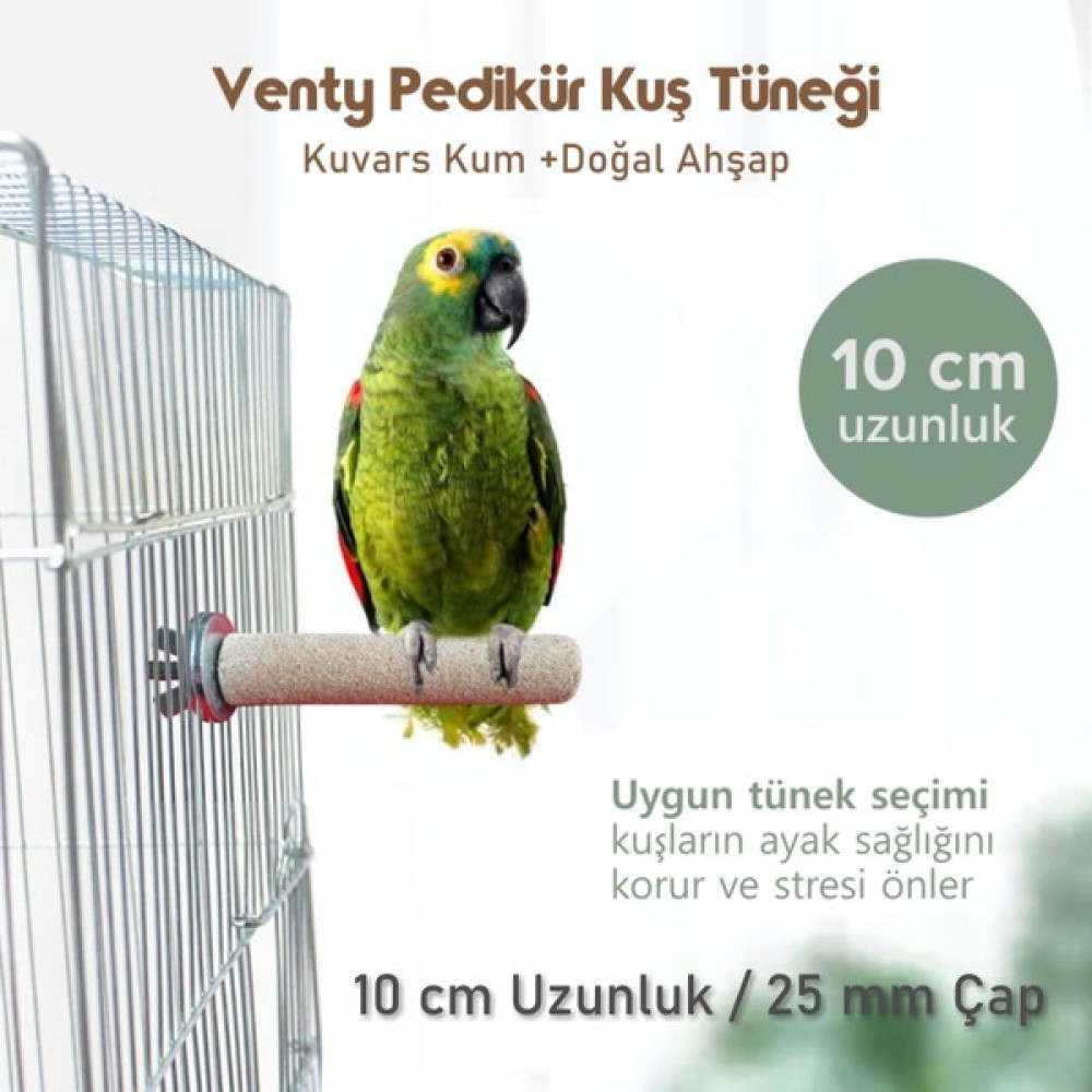 Venty Pedikür Papağan Tünek 25 mm Çap Uzunluk Seçenekli / 1 Adet - Kumlu Tünek- Zımpara Tünek - 10 cm Evcil Hayvan Ürünleri Fiyatı