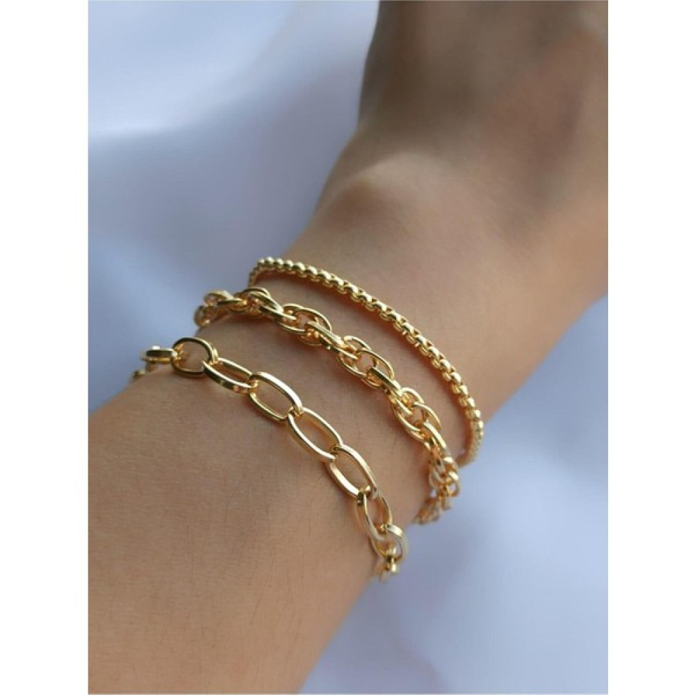Venüs Accessories Kadın Üçlü Zincir Kombin Bileklik Saat ve Bileklik Aksesuarı Fiyatı