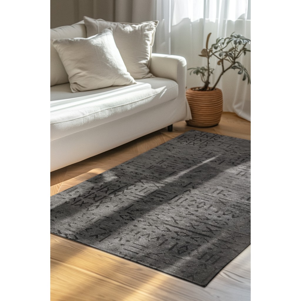 Venüs Antrasit Iskandinav Desenli Kaymaz Pamuk Kilim – Makinede Yıkanabilir, Modern ve Şık Tasarım Halı - 60 x 90 cm SSD / Solid State Drive Fiyatı