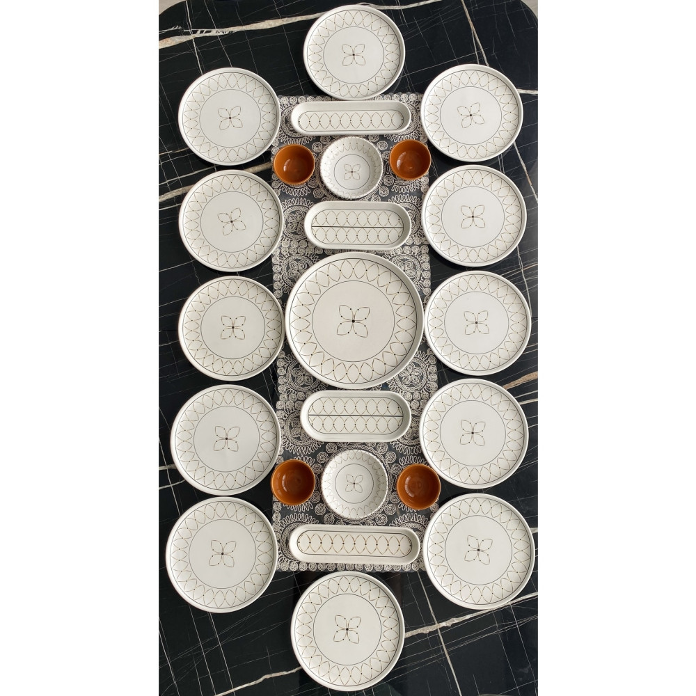 VENÜS HOME DECORATION Gold Elips 12 Kişilik 23 Parça Kahvaltı Takımı Kahvaltı Takımı Fiyatı