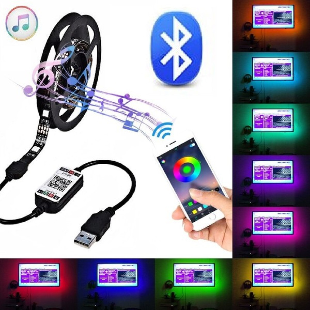 Venüs Ticaret Tv Arkası Bluetooth Rgb USB Silikonlu LED Şerit Aydınlatma 16 Renk 1 M Led Aydınlatmalar Fiyatı