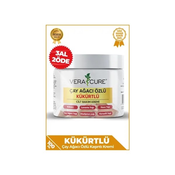 Vera Cure Çay Ağacı Özlü Kükürtlü Krem 150 ML Mantar, Egzema, Kaşıntı İçin Unisex Cilt Bakım - 100 ml Diğer Fiyatı