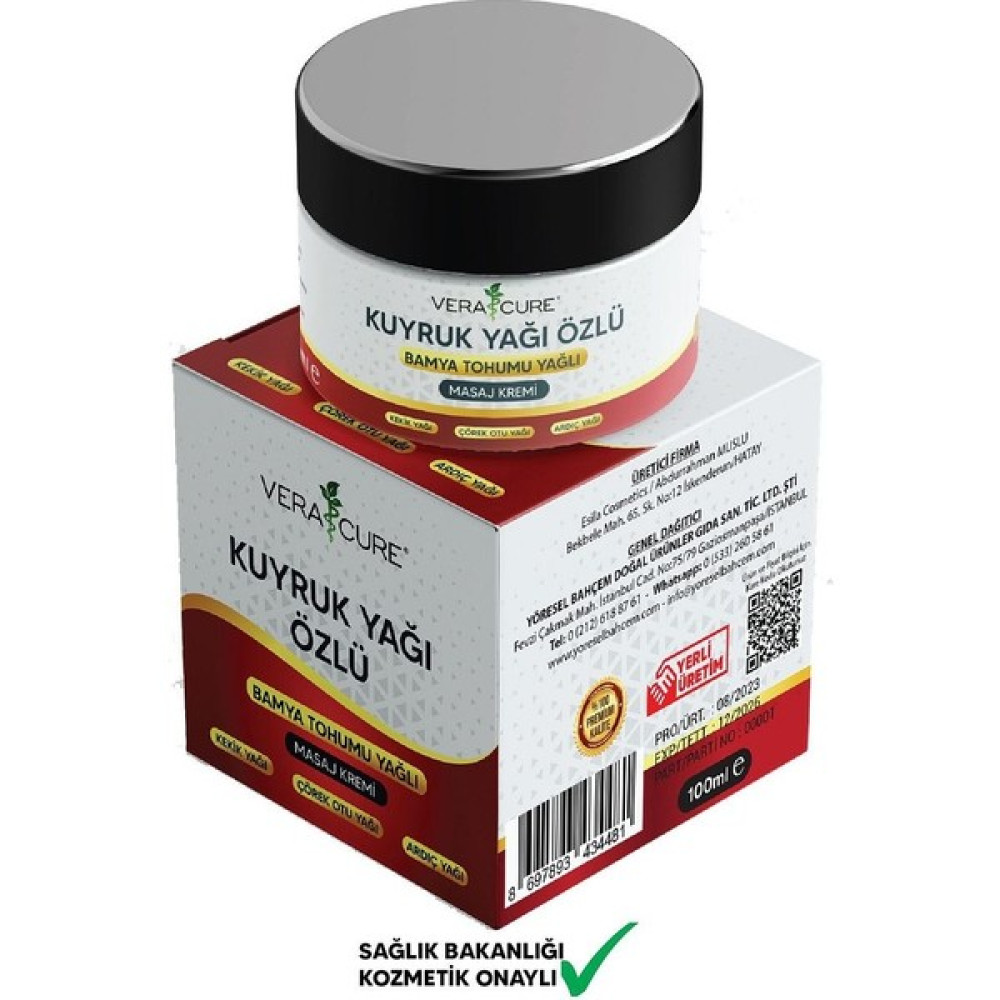Vera Cure Kuyruk Yağı Özlü Bamya Tohumu Yağlı Krem %100 Doğal Özel Formül 100 ml - 150 gr Nemlendiriciler Fiyatı