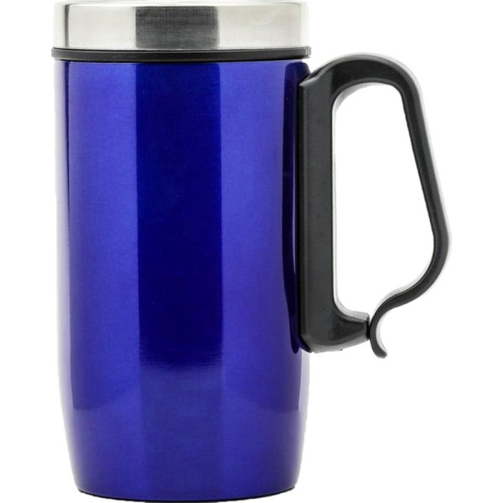 Verahed Çift Katman Kauçuk Taban 280ML Mavi Kulplu Paslanmaz Çelik Küçük Termos Bardak Mug Kupa Çay Kahve Termosu Kamp Mutfağı Fiyatı