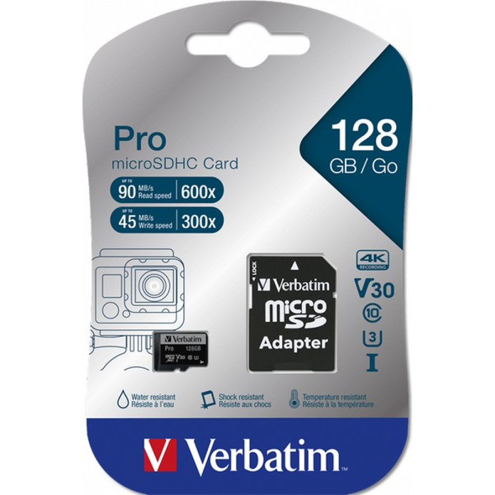 Verbatim 128GB Pro U3 90MB/S Microsdxc Hafıza Kartı Hafıza Kartları Fiyatı