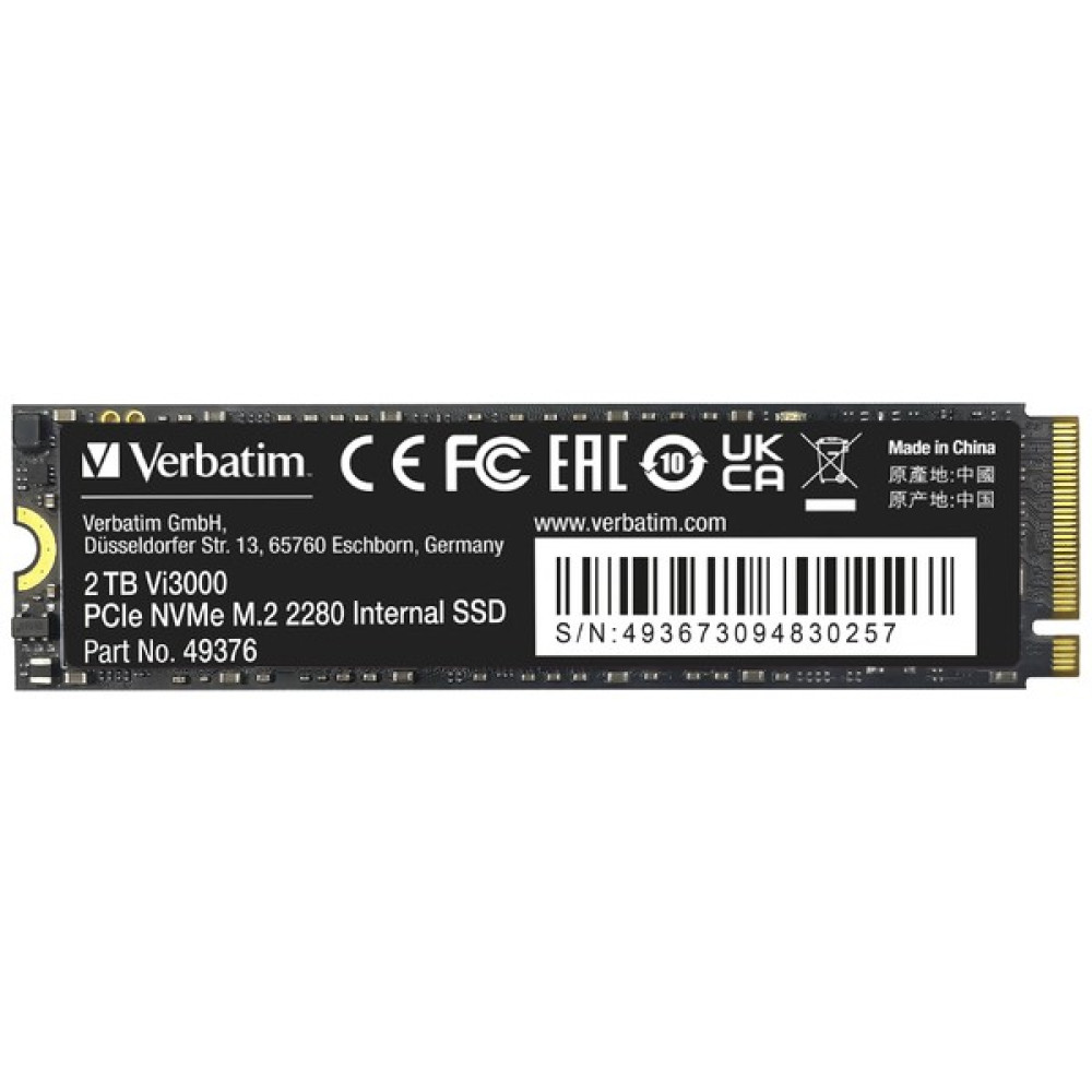 Verbatim 2tb VI3000 M.2 Nvme Pcıe Gen 3 SSD (Okuma 3300MB/SN. - Yazma 3000MB/SN.) SSD / Solid State Drive Fiyatı