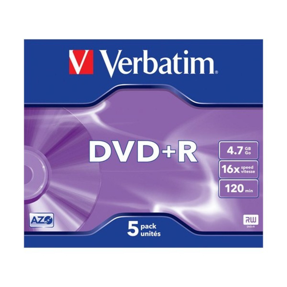 Verbatim DVD+R 4.7GB 16X Hızında 5'li Kutu 43497 CD / DVD Aksesuarları Fiyatı