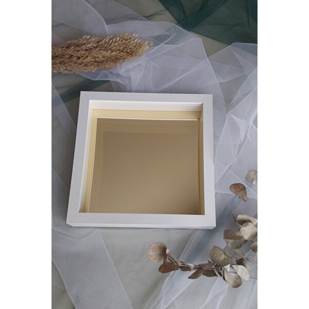 Verda Çerçeve 25X25 cm Verda Anı Gold Zemin Çerçevesi-6 cm Derinlikli Anı Çerçevesi Gül Kutusu Resim & Fotoğraf Çerçevesi Fiyatı