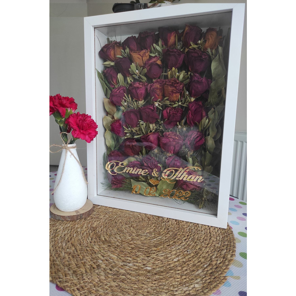 Verda Çerçeve 30x40 Cm 8 Cm Derin Beyaz Gül Anı Çerçevesi! Gül Kutusu-hkm Ticaret. Isimli Resim & Fotoğraf Çerçevesi Fiyatı