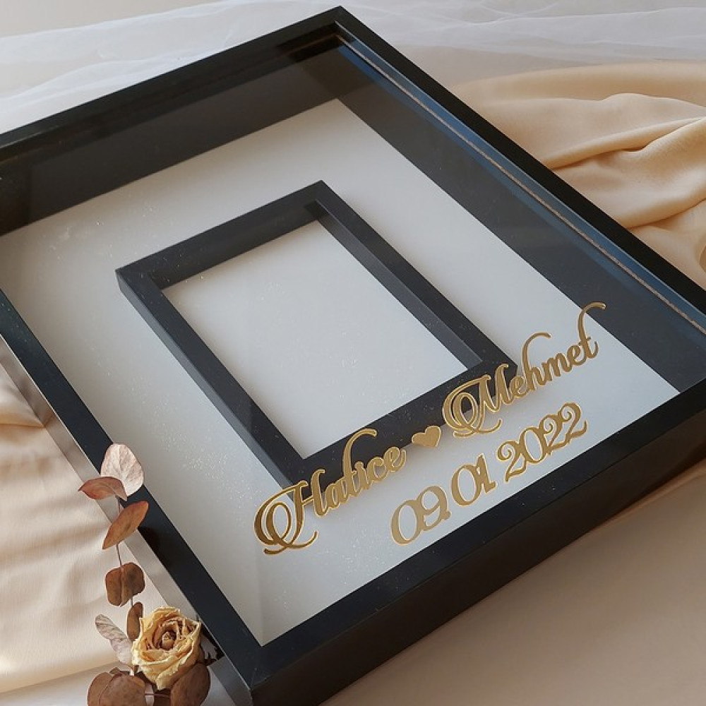 Verda Çerçeve 40 x 50 cm Siyah Renkli Isimli Fotoğraf Bölümlü Gül Anı Çerçevesi Resim & Fotoğraf Çerçevesi Fiyatı