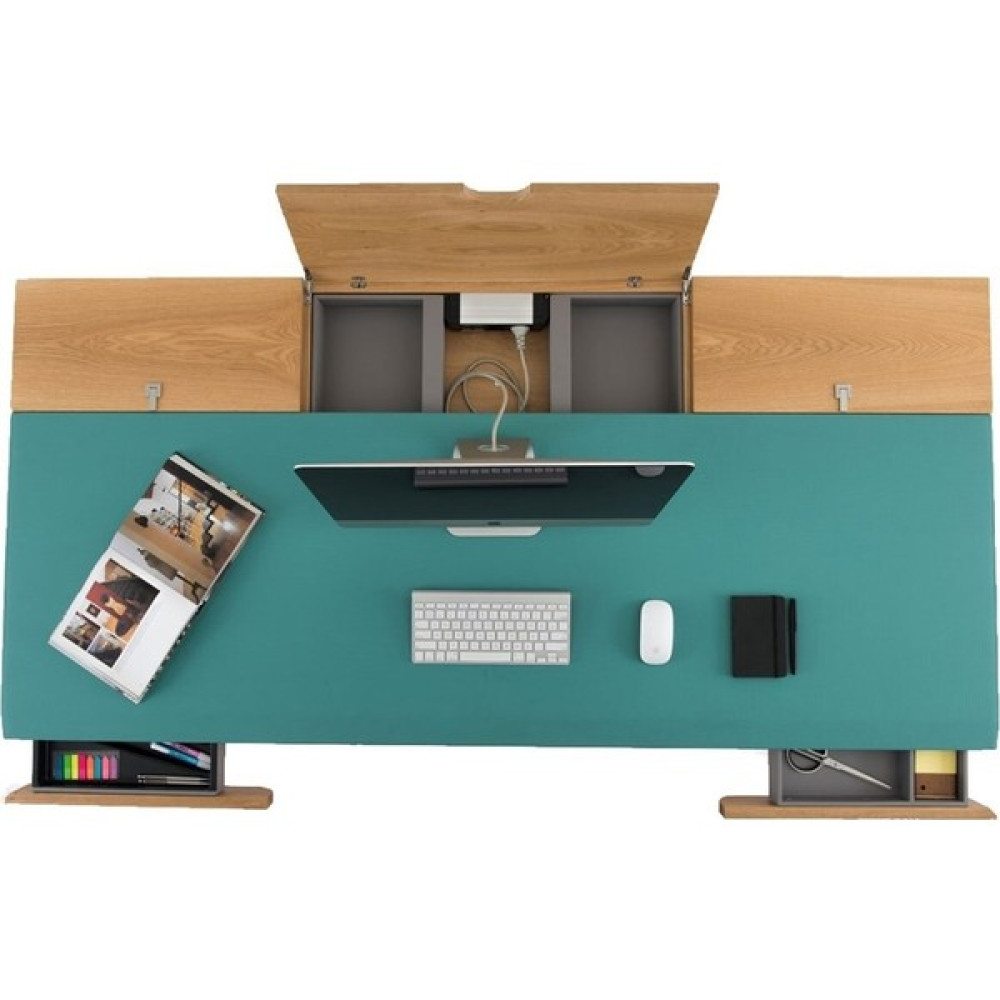 Verde Tasarım Picta 180 Modern ve Ergonomik Tasarım Ahşap Çalışma Ofis Yönetici ve Genç Masası Meşe Masa - Turkuaz - 180*85*75 Çalışma Masası Fiyatı