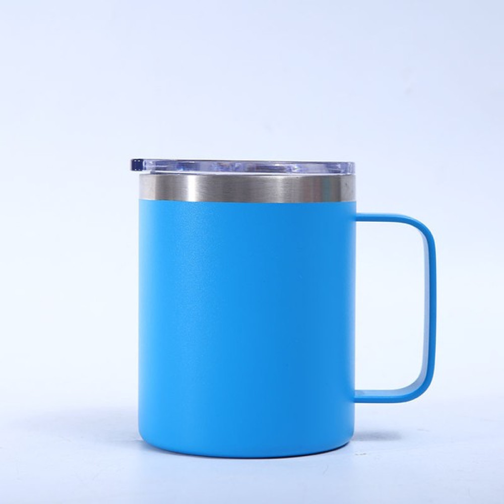 Verethragna Paslanmaz Çelik Kupa Çift Katmanlı Vakum Kulplu Bardak 304 Paslanmaz Çelik Yalıtım Kabı (Yurt Dışından) - Mavi Desenli - 360 ml Suluk Fiyatı