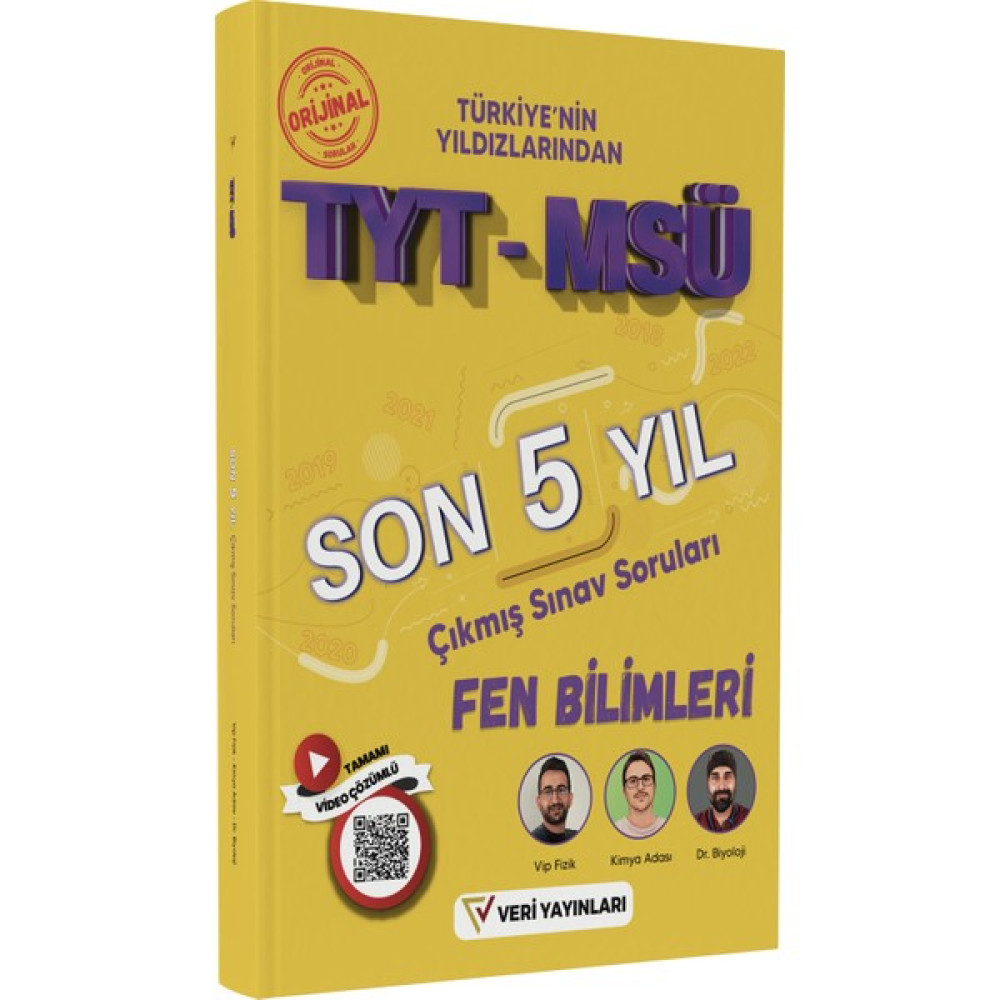 Veri Yayınları Tyt-Msü Fen Bilimleri Son 5 Yıl Video Çözümlü Orijinal Çıkmış Sorular ve Çözümleri 2023 Ders Sınav Kitapları Fiyatı