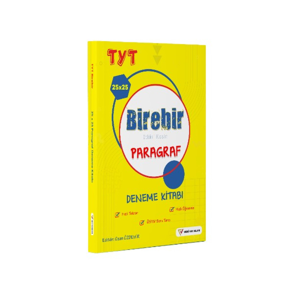 Veri Yayınları Yks Tyt Birebir Etkisi Kesin 25X25 Paragraf Deneme Kitabı Veri Yayınları Temel Yeterlilik Testi (TYT) Fiyatı