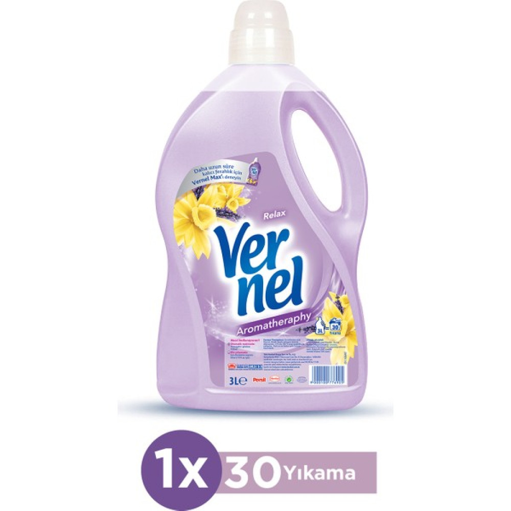 Vernel Çamaşır Yumuşatıcısı 3L (30 Yıkama) Aromatherapy Relax - 3 lt Yumuşatıcı Fiyatı