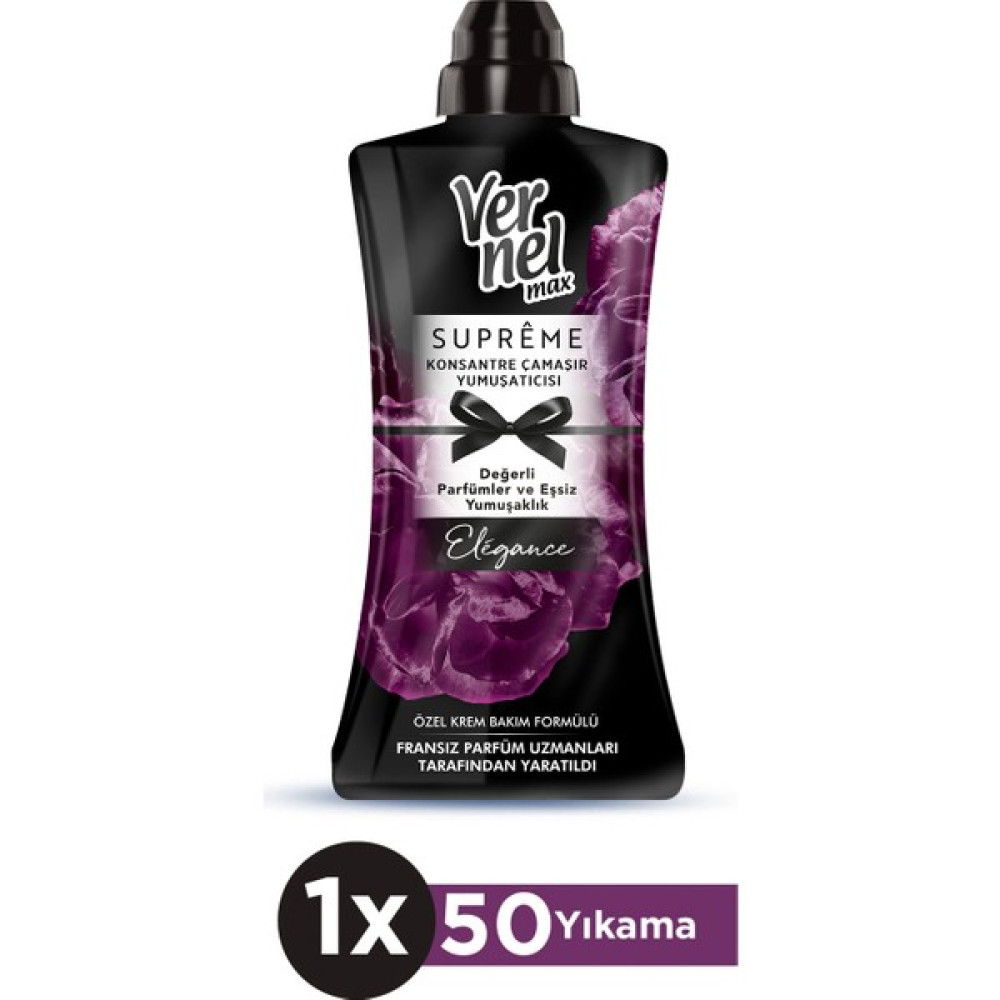 Vernel Max Konsantre Çamaşır Yumuşatıcısı 1200ml (50 Yıkama) Supreme Elegance - 1,5 lt Yumuşatıcı Fiyatı