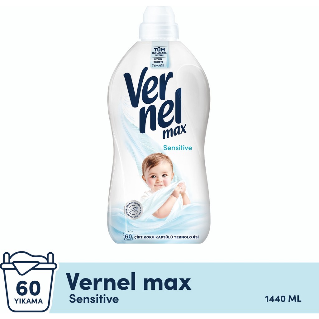 Vernel Max Konsantre Çamaşır Yumuşatıcısı 1440ML (60 Yıkama) Sensitive Çamaşır Yıkama Fiyatı