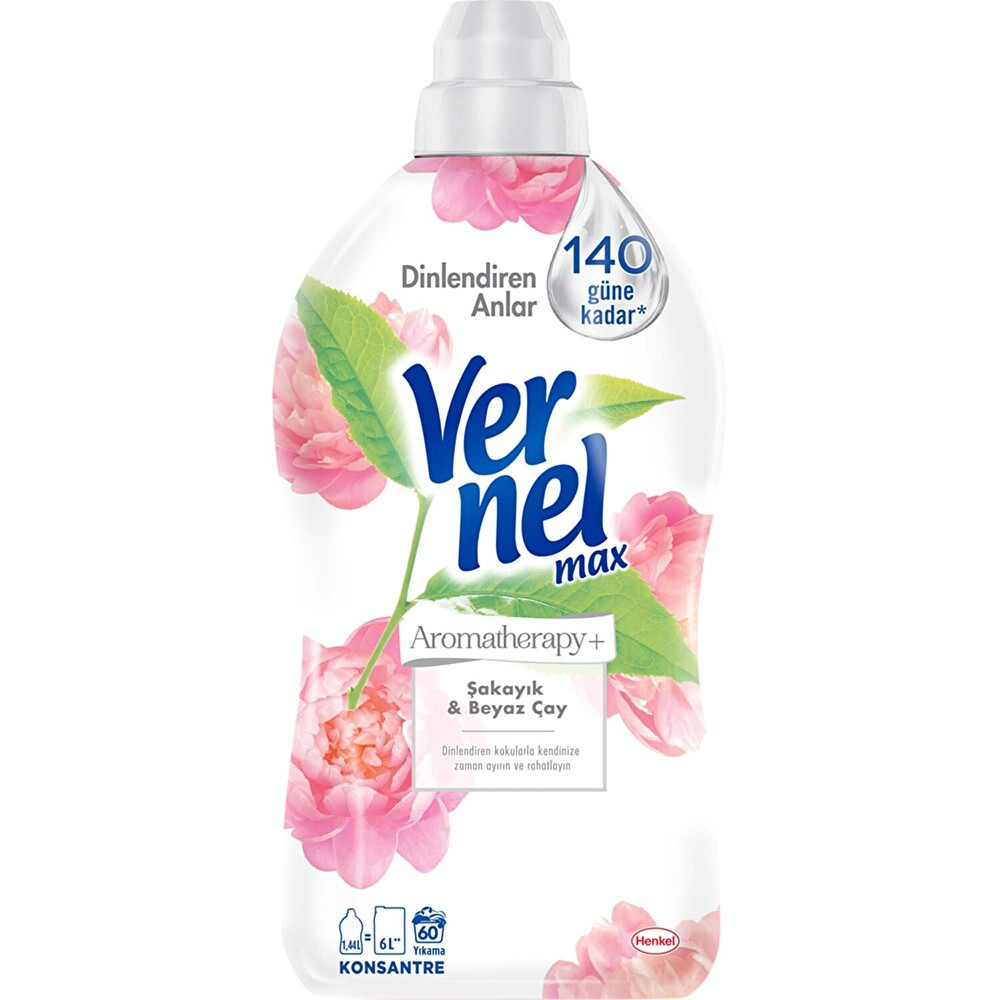 Vernel Max Konsantre Sıvı Çamaşır Yumuşatıcısı Şakayık & Beyaz Çay 1440 ml 60 Yıkama Yumuşatıcı Fiyatı