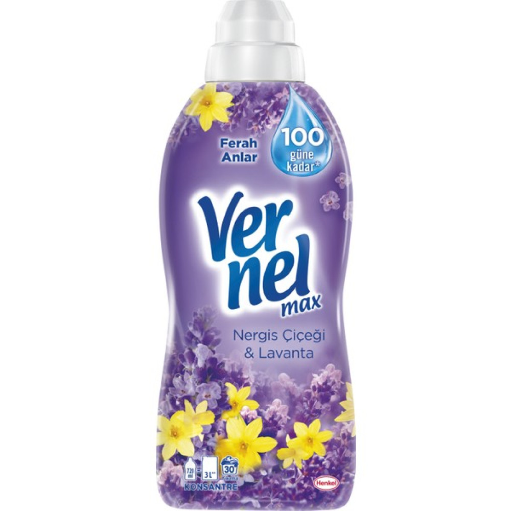 Vernel Max Nergiz Çiçeği&Lavanta 720 ml 30 Yıkama Yumuşatıcı Fiyatı
