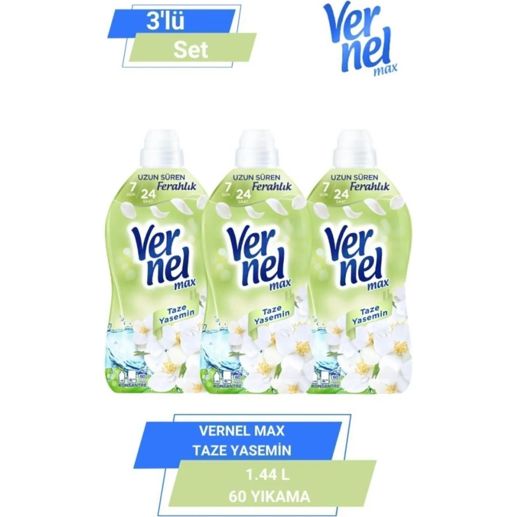 Vernel Max Taze Yasemin 1.44l 60 Yıkama 3 lü Set - 1,44 lt Diğer Fiyatı