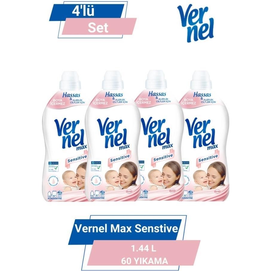 Vernelt Max Taze Sensitive 1.44lt 60 Yıkama 4'ltü Set - 1,44 lt Yumuşatıcı Fiyatı