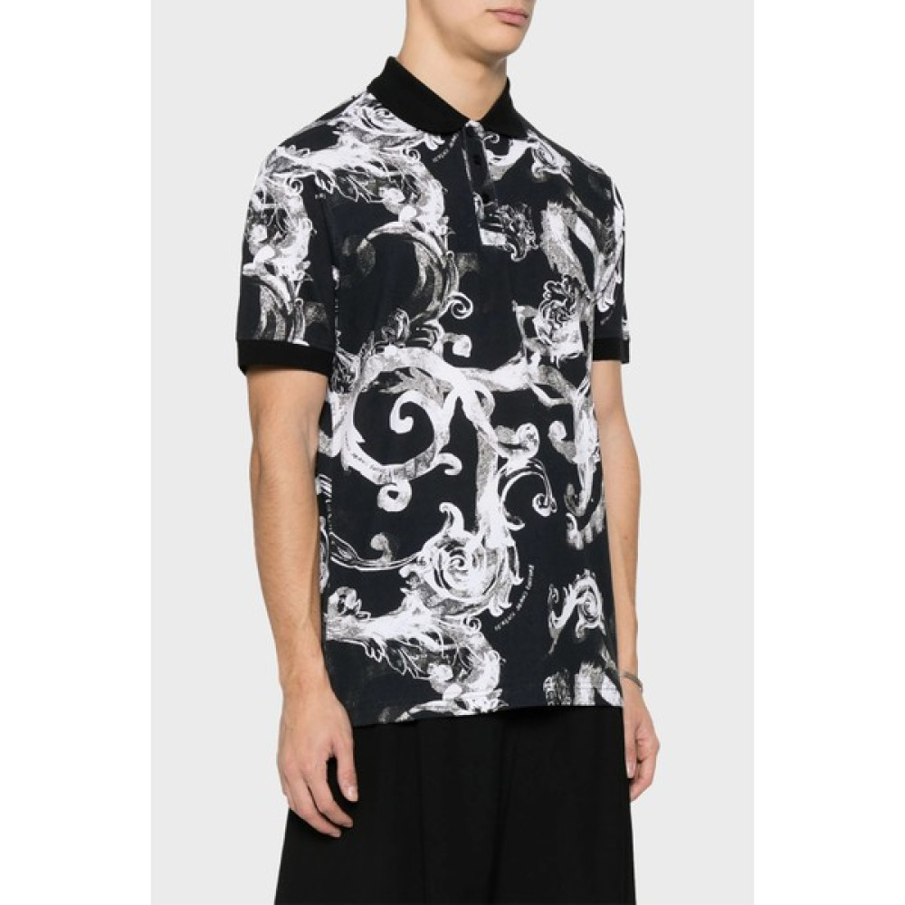 Versace Jeans Couture Pamuklu Slim Fit Polo Yaka T Shirt Erkek Polo Yaka T Shirt 76GAG6S0 JS286 899 Erkek T-shirt Fiyatı