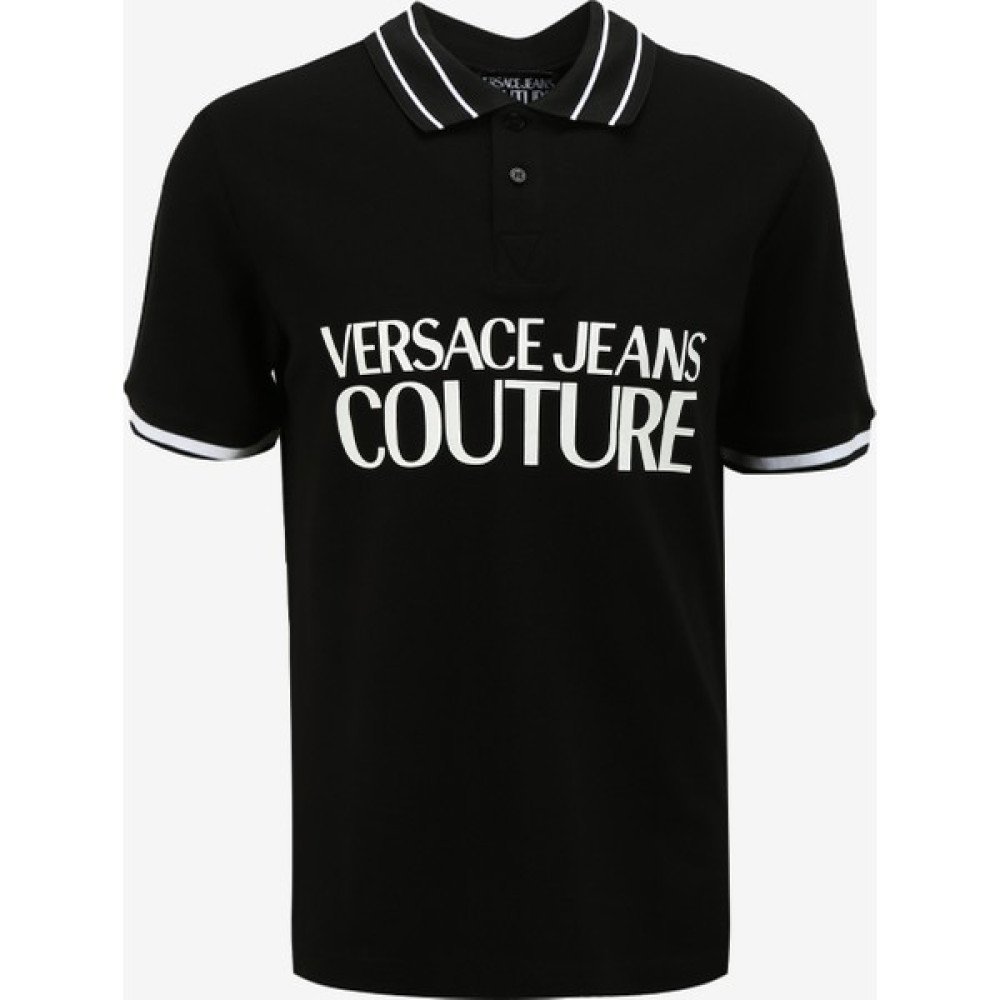Versace Jeans Couture Siyah Erkek Polo T-Shirt 75GAGT03CJ01T899 Erkek T-shirt Fiyatı