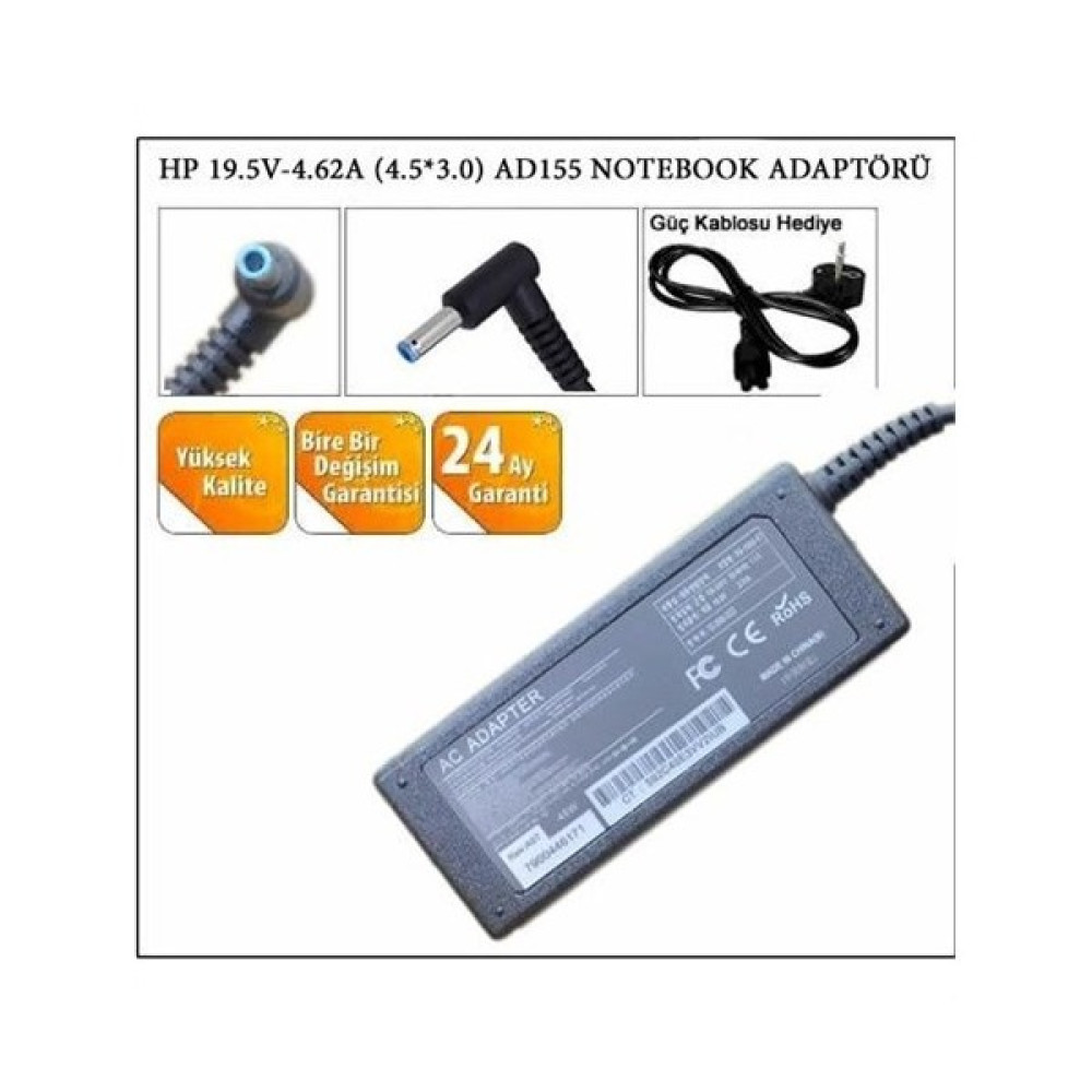 Versatil Hp 19.5V-4.62A (4.5*3.0) Ad155 Notebook Adaptörü Laptop Adaptör Fiyatı