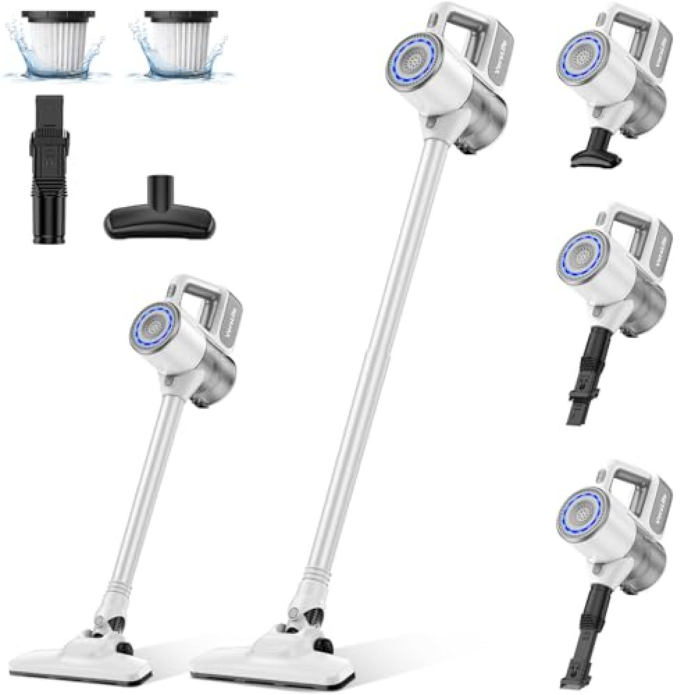 VersLife Cordless Vacuum Cleaner, 30Kpa Stick Vacuum with 2000mAh Rechargeable Battery, 35 Mins Runtime, 6-in-1 Lightweigt Handheld Vacuum Portable for Home Hard Floor, Pet Hair Vacuum Sealer Fiyatı