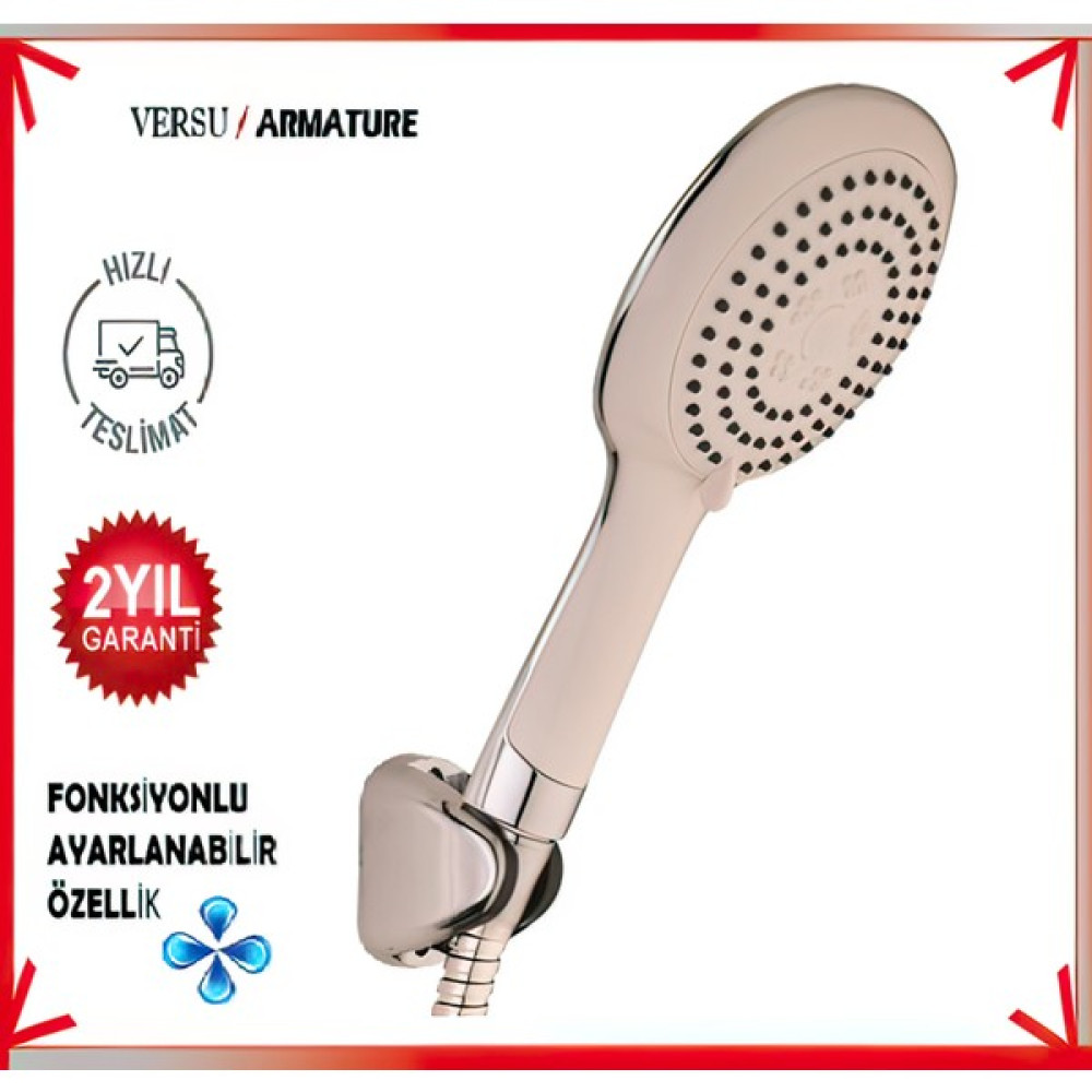 Versu Armature Banyo Duş Başlığı Seti Fiskiyesi / El Duşu / Fonksiyonlu - Krom Duş Başlığı Fiyatı