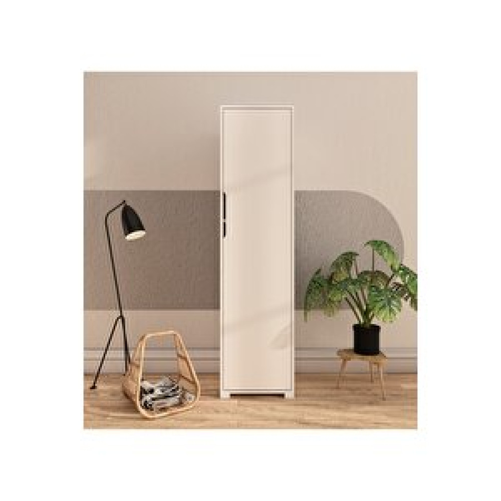 Vertex Mobilya Flora 1 Kapaklı 5 Raflı Gardırop Beyaz Elbise Dolabı Beyaz Gardrop & Dolap Fiyatı