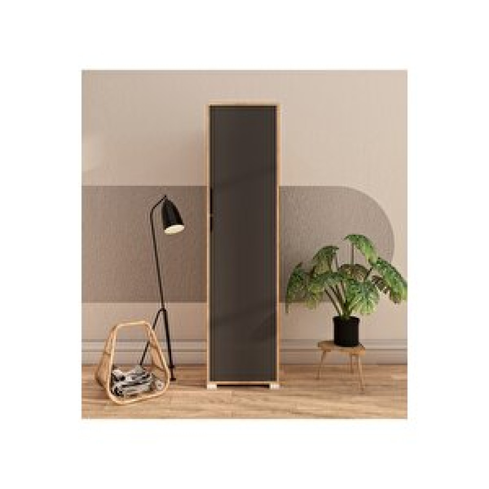 Vertex Mobilya Flora 1 Kapaklı 5 Raflı Gardırop Safir Meşe - Antrasit Elbise Dolabı Safir Antrasit Gardrop & Dolap Fiyatı