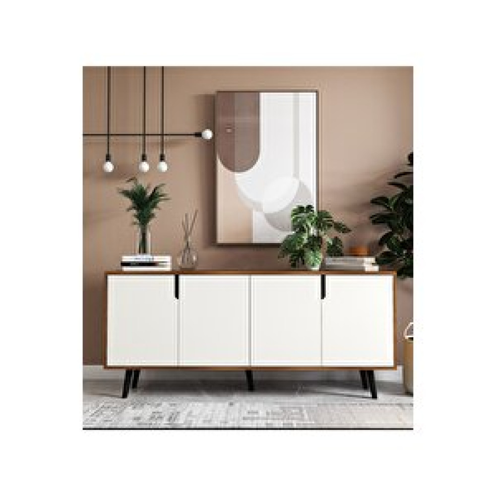 Vertex Mobilya Latina Ahşap Ayaklı Modern Konsol 180 Cm Ceviz - Beyaz Ceviz Beyaz Konsol Mobilya Fiyatı