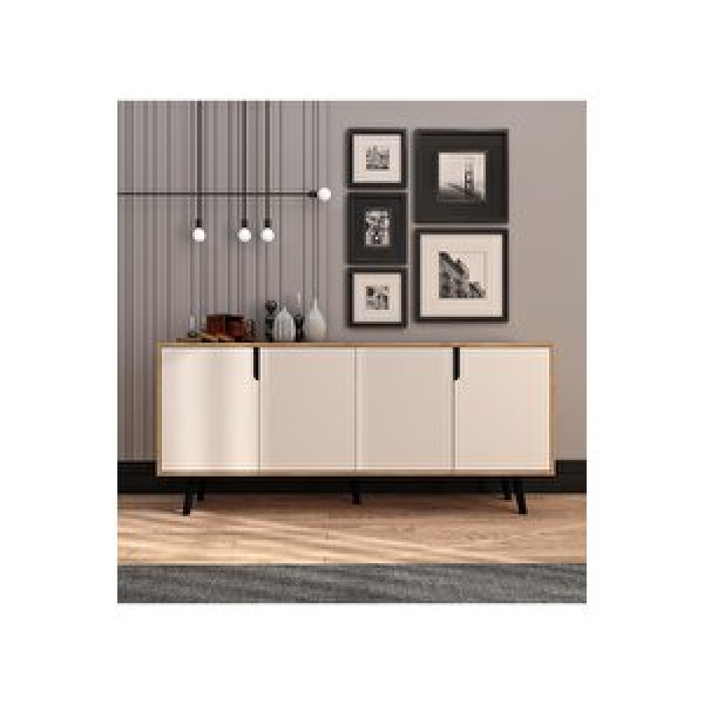 Vertex Mobilya Latina Ahşap Ayaklı Modern Konsol 180 Cm Safir Meşe - Beyaz Beyaz - Meşe Konsol Mobilya Fiyatı