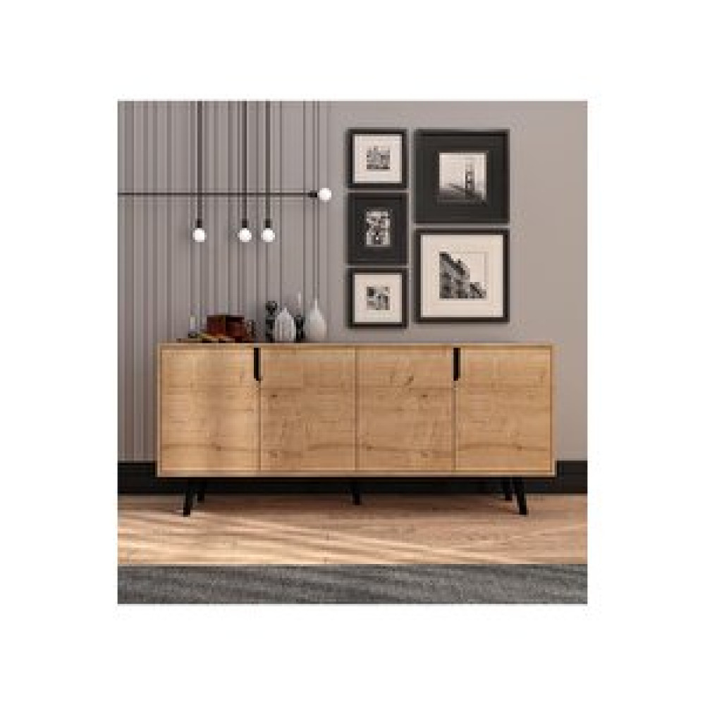 Vertex Mobilya Latina Ahşap Ayaklı Modern Konsol 180 Cm Safir Meşe Meşe Konsol Mobilya Fiyatı