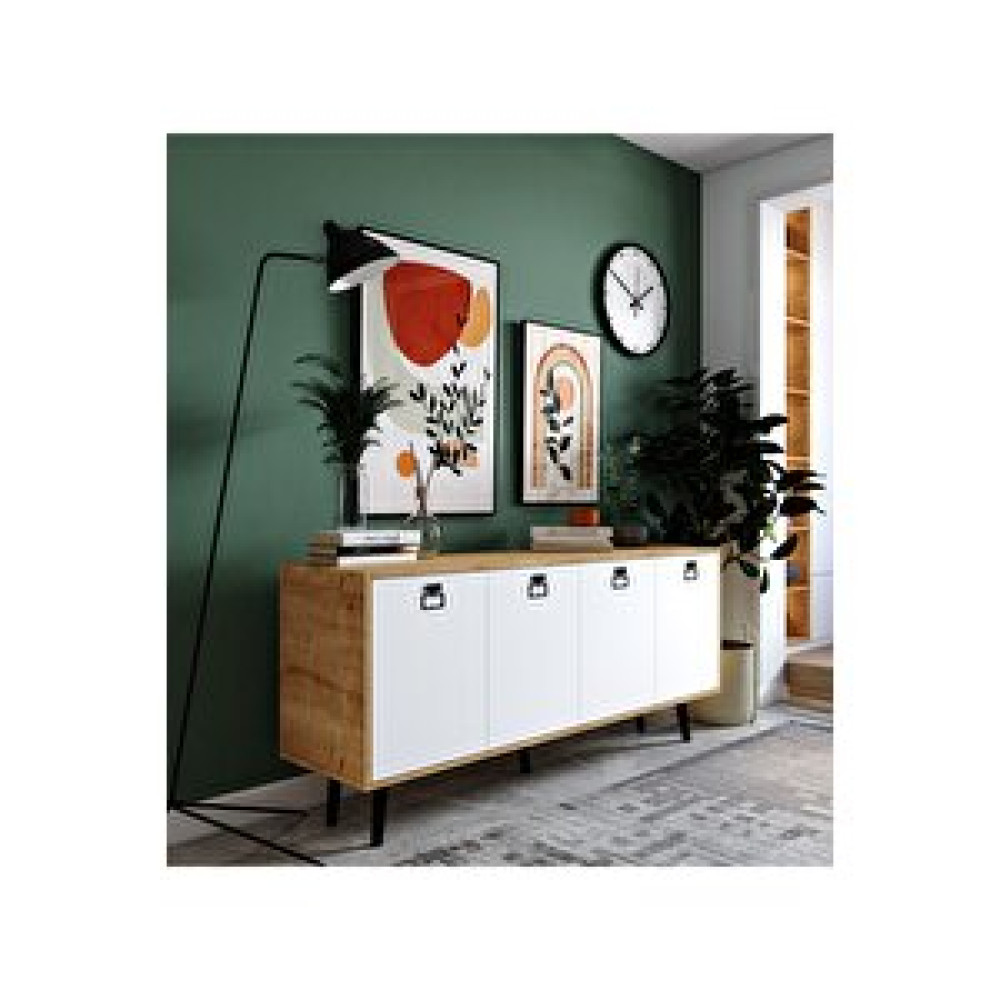 Vertex Mobilya Mirza Modern Konsol 180 Cm Safir Meşe-beyaz Beyaz Konsol Mobilya Fiyatı