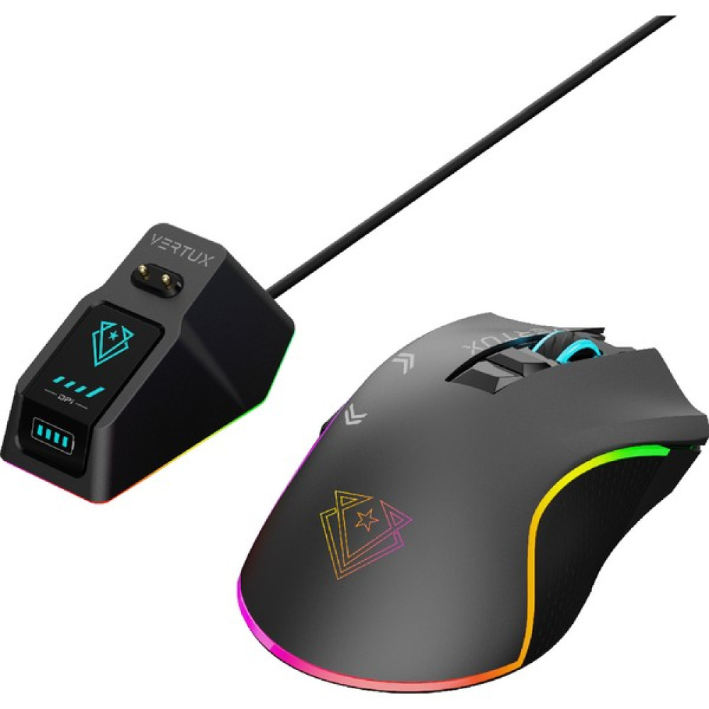 Vertux Mustang - Oyuncu Mouse Gamecharged™ Kablosuz Şarj Istasyonlu 10.000 Dpı LED - Siyah Klavye - Mouse Fiyatı