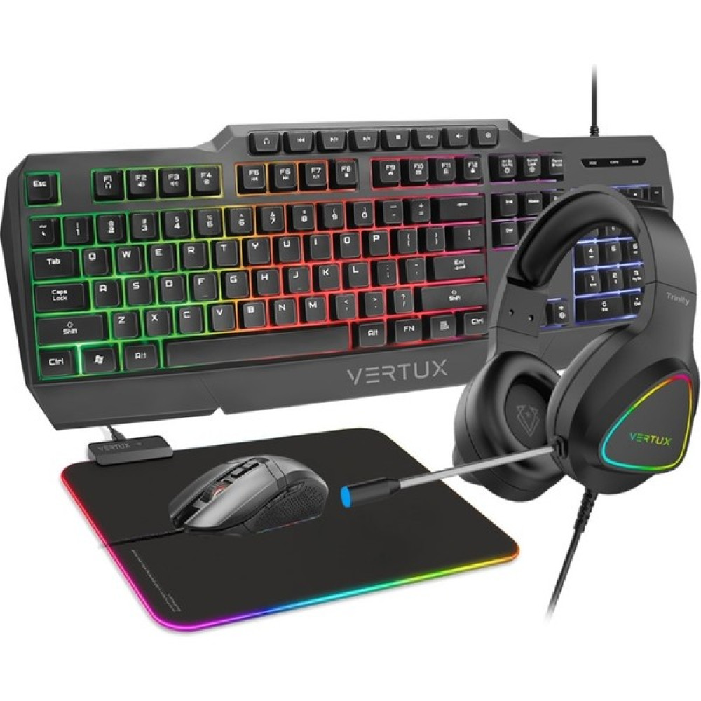Vertux Vertukit 4 In 1 Rainbow Aydınlatmalı Ingilizce Q Klavye, Mouse, Mousepad, Kulaklık Oyuncu Gaming Başlangıç Set Klavye - Mouse Fiyatı