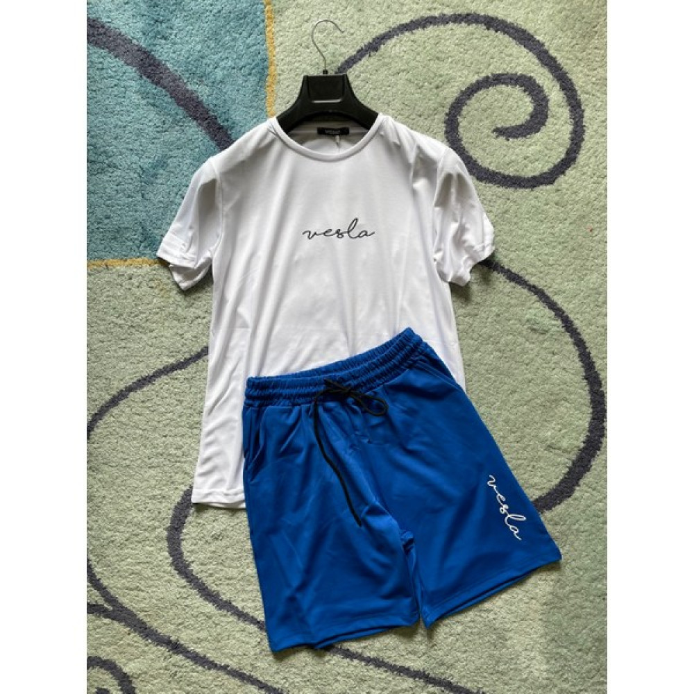 Vesla Kappa Kumaş El Yazısı Baskılı Erkek Spor Şort Tshirt Eşofman Takımı Erkek Eşofman Fiyatı