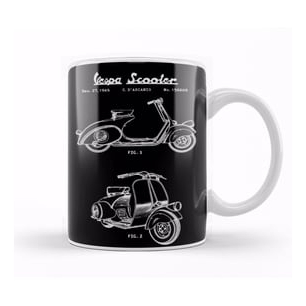 Vespa Scooter Patent White Kupa Bardak Porselen Scooter Fiyatı