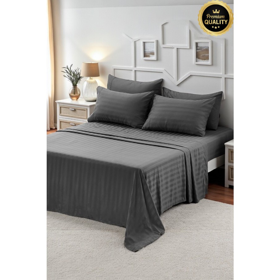 Vessino Home %100 Pamuk Nevresım Seti Saten 82 Tel Yumuşak & Nefes Alabilir Çift-Battal - Antrasit - 200 x 220 cm Nevresim Takımı Fiyatı