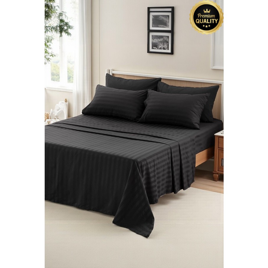Vessino Home %100 Pamuk Nevresım Seti Saten 82 Tel Yumuşak & Nefes Alabilir Çift-Battal - Siyah - 200 x 220 cm Nevresim Takımı Fiyatı