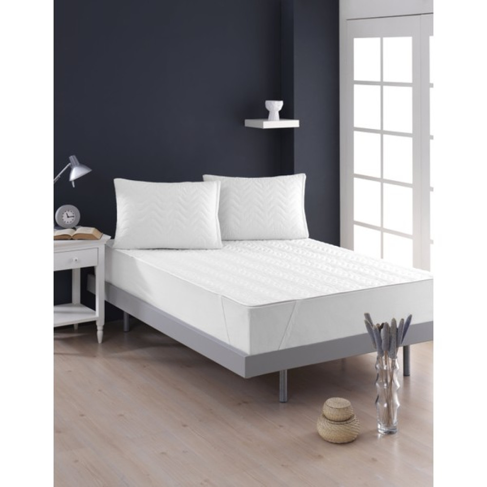 Vessino Home Kapitoneli 4 Köşe Beyaz Yatak Koruyucu Tek Çift Kişilik Su Sıvı Geçirmez Terletmeyen Yatak Alezi - 160 x 200 cm Alez / Yatak Koruyucu Fiyatı